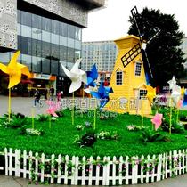 Mid-Autumn Festival anti-corrosion wood windmill waterwheel large scene Mei Chen Dutch windmill pastoral beautiful country attractions