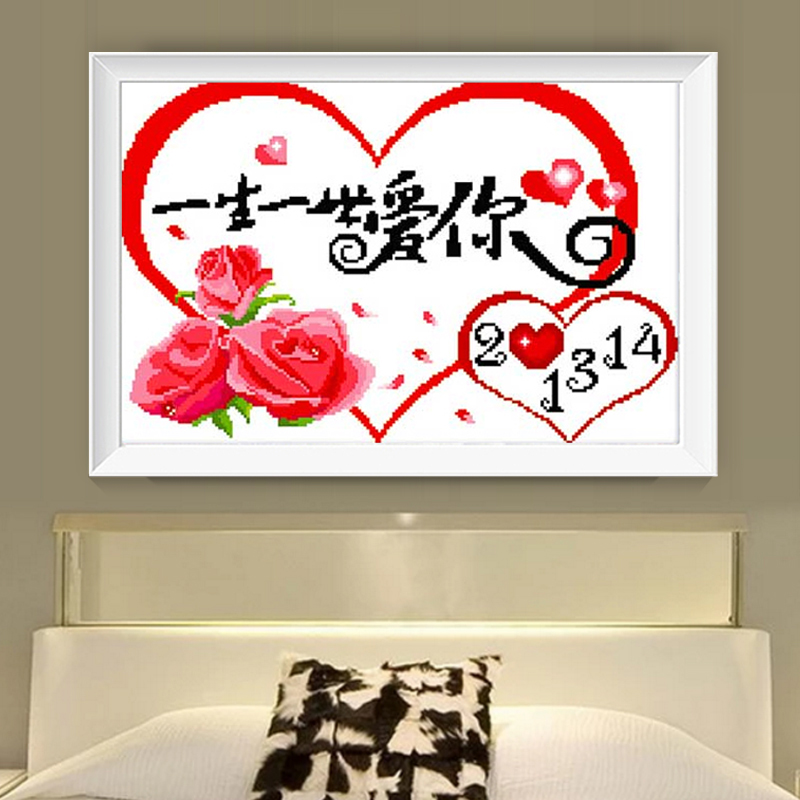 2019 mới đầy đủ thêu khâu miếng nhỏ của cặp vợ chồng tình yêu thêu đơn giản đã kết hôn loạt in ấn bàn tay nhỏ - Công cụ & phụ kiện Cross-stitch tranh thêu chữ thập phúc lộc thọ