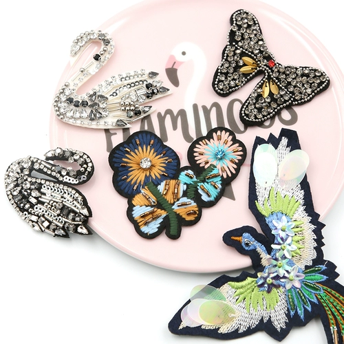 Тканевая заплатка с бриллиантами, модный и индивидуальный рисунок вышивки, субсидия на ремонт дырок в одежде, вышитая вручную бисером, универсальная декоративная заплатка