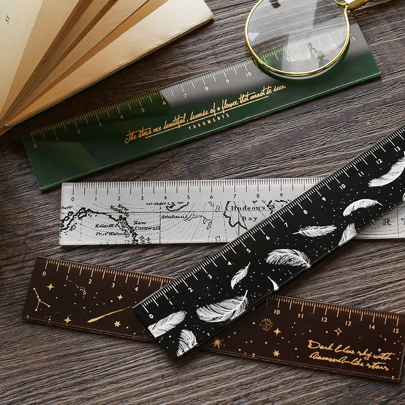 ins wind minimalist about acrylic ruler small freshener creative thickening measuring ruler student precise scale hand bill ruler