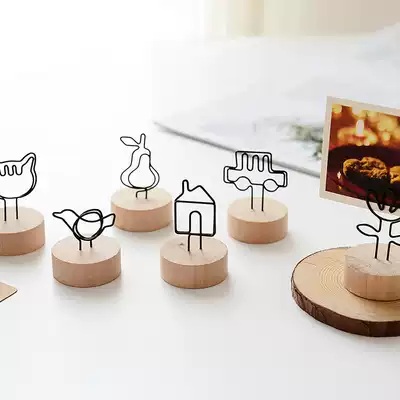 Not class 1 stationery retro log message clip Simple cute photo clip Post-it note clip small fresh home decoration
