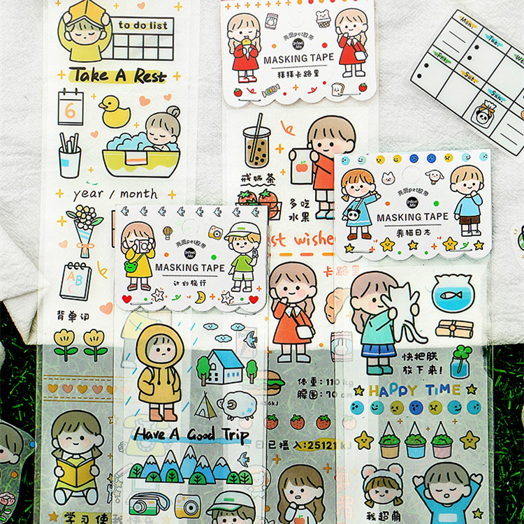 Teenage Hearts Hands Ledger Decoration Stickers Cute PVC Waterproof Stickup Whole-Diary Hand Ledger Diy Cartoon Stickers