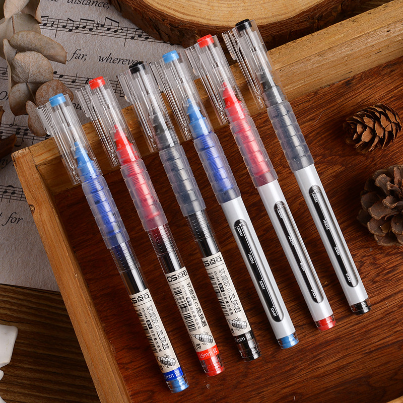 Point Stone Straight Liquid Style Walking Pearl 0 38 0 38 5mm Black Red Blue Speed Dry Dried Pen Office Students with water-based pen