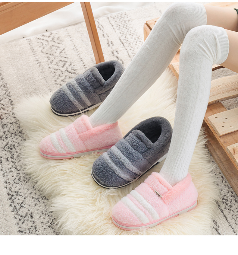 Giày cotton cũ của phụ nữ với mùa thu và mùa đông nhà trong nhà chống trượt ông bà bông trung niên dép nam và nữ nhà dép lê đi trong nhà