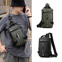 Chest Bag Mens New Han Version Tide Card Large Capacity Small Backpack Casual Fashion Multifunction Chest Front Single Shoulder Inclined Satchel Bag