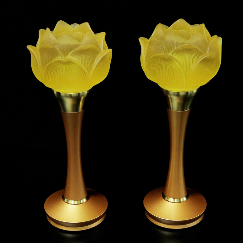 Taiwan pure copper glazed lotus light lotus lamp home Guanyin for the lamp Buddha lamp Changming light LED Seven color for the Buddha lamp