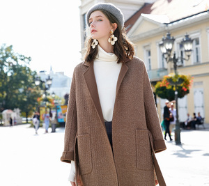 Áo ba lỗ 3 màu nữ chính hãng 2018 mùa đông mới áo khoác cashmere hai mặt nữ áo khoác len dài - Áo len lót đôi áo khoác dạ nữ hàn quốc