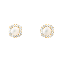 Sancai 2024 new freshwater pearl earrings silver earrings high-end light luxury elegant temperament for women