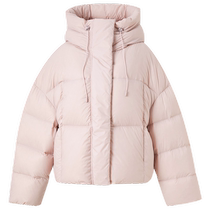 Sancai 2024 winter new hooded down jacket short bread coat duck down waterproof pink hooded top for women