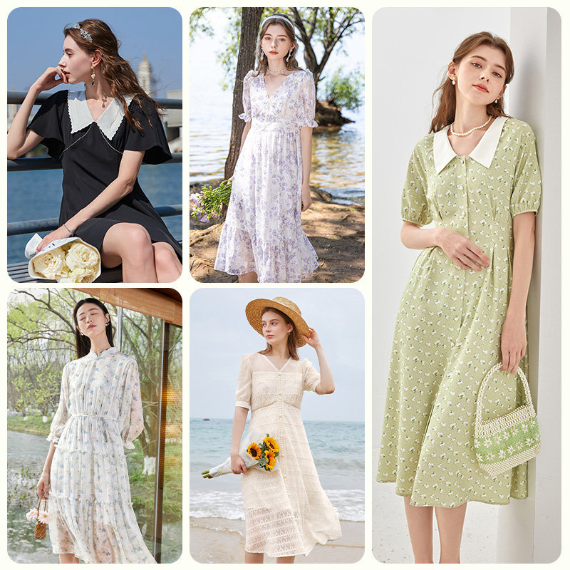 (Sharp goods straight down direct shot) Sancai 2022 spring summer new dress collection