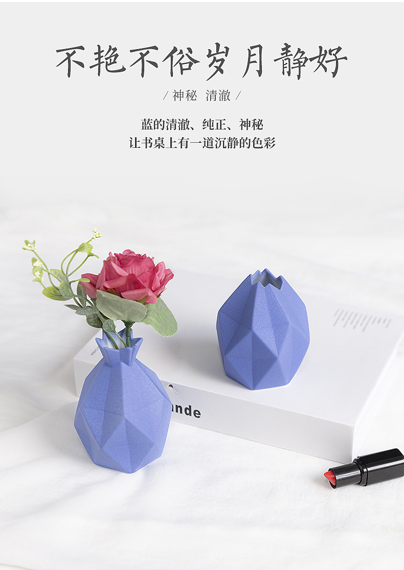 Diamond geometric days yi ceramic flower vases literary small pure and fresh and sitting room book desktop creative furnishing articles a birthday present