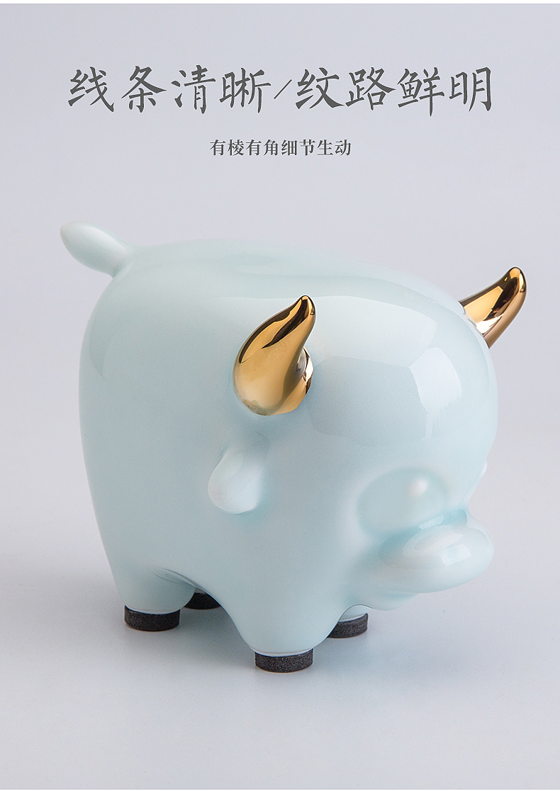 The zodiac cattle days yi ceramics furnishing articles auto instrument desk decoration inside The car accessories high creativity