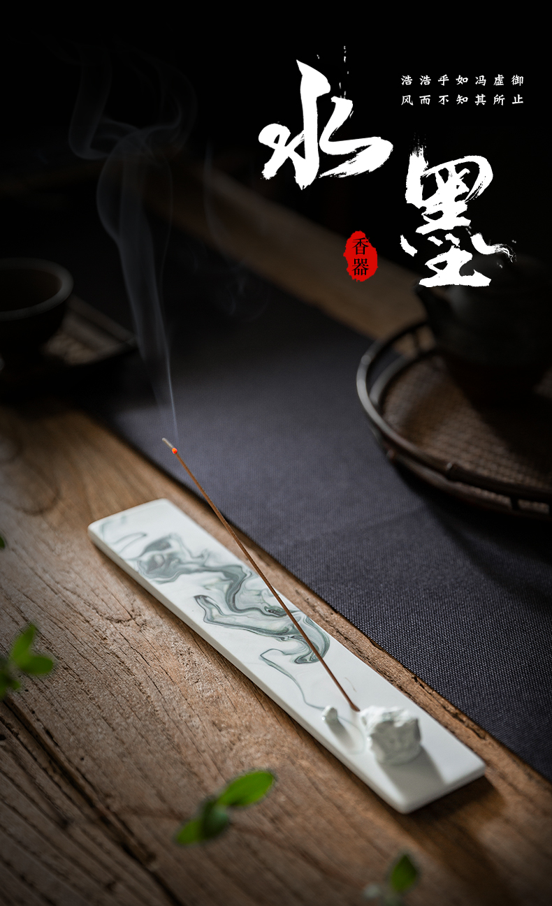 "Ink painting" joss stick inserted incense is the present day yi ceramics incense incense seat sit new Chinese teahouse creative furnishing articles