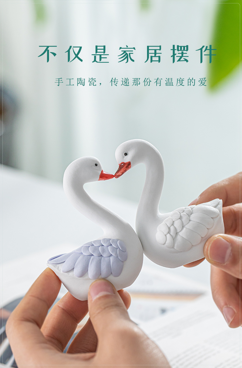 Swan, furnishing articles ceramic decoration new girlfriends girlfriend small ornament send picking wedding gift