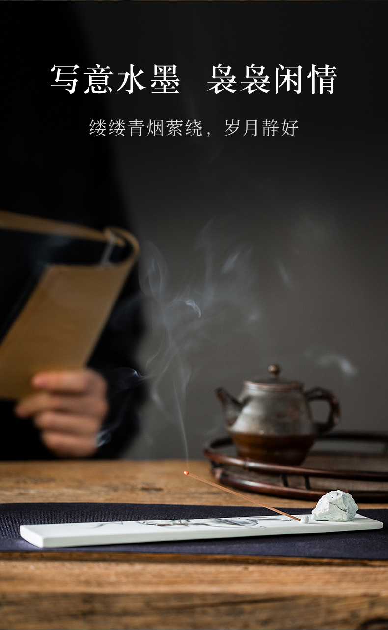 "Ink painting" joss stick inserted incense is the present day yi ceramics incense incense seat sit new Chinese teahouse creative furnishing articles