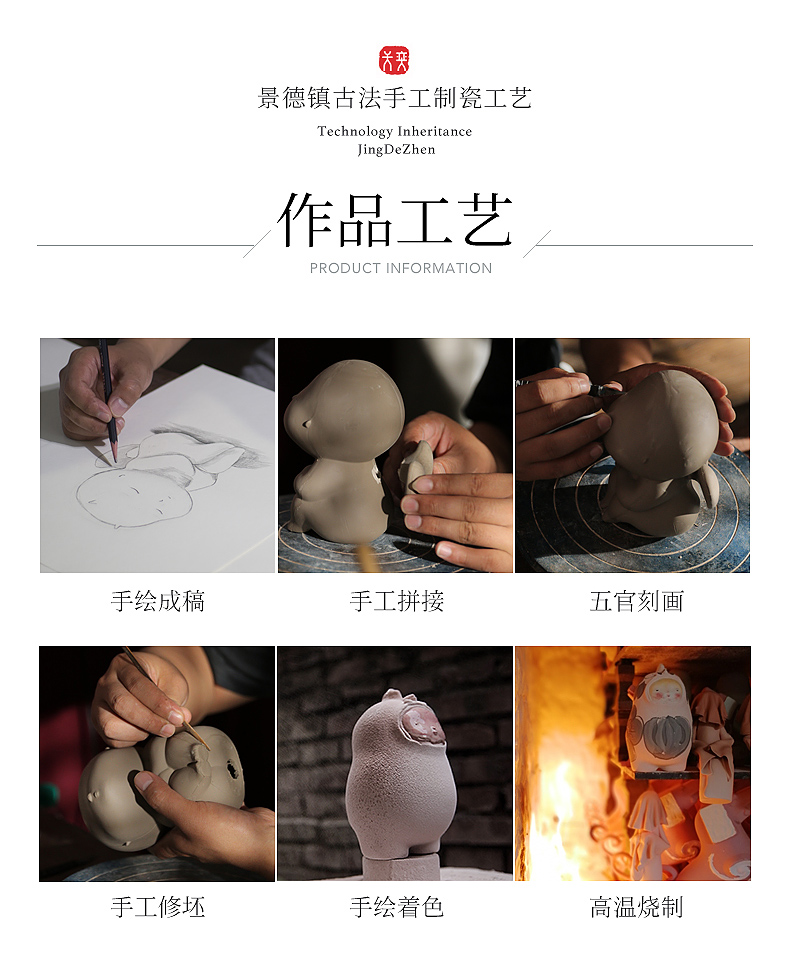 "Ink painting" Wilson of jingdezhen day ceramic vase furnishing articles ornaments simulation flower flower arranging Chinese zen three - piece suit