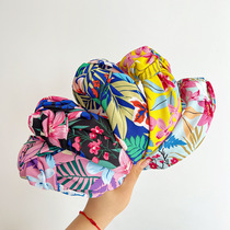 Korean new satin headband internet celebrity same fashion adult simple knotted fabric wide-brimmed printed headband