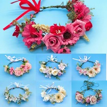 Korean-style forest flower garland for traveling and taking photos wedding camera acting as a photo super fairy headband with loose hair