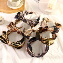 Korean retro tie-dye fabric bow headband wide-brimmed hairpin temperament simple ladies wear hairband R262