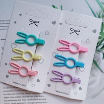 diy hairpin girls baby hairpin hollow rabbit hair accessories candy color duckbill clip cute internet celebrity hairpin