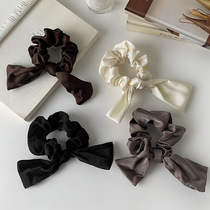 New style bow hair tie satin large intestine ring high elastic hair rope tie hair tie ribbon hair accessories for women on the back of the head