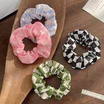 New style forest girl hair tie checkerboard hair rope plaid fabric large intestine hair tie hair hair accessories