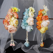 Yunnan Dais popular bridal headdress simulated head flower hair accessories hair comb and hairpin Thailand Xishuangbanna ethnic accessories