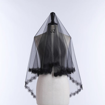 Veil Black Halloween Eyelash Lace Single Layer Gothic Photo Props Bridal Wedding Veil