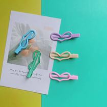 Fashionable colorful duckbill clip cute frosted hair clip Korean geometric bangs side clip childrens cute one-word clip