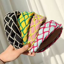 Hot-selling European and American style hair hoop spring and summer new headband hairpin webbing braided wide-brimmed womens headwear hair bundle F779
