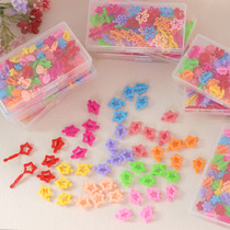 Colorful childrens frog clip girls decorative small hair clip mixed color plastic mini clip box