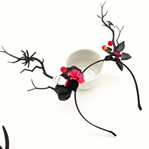 Halloween Black Tornado Headband Skull Spider Branch Headdress Ghost Festival Ghost Glue Hand COS Hair Accessories Dance Party