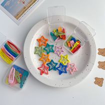 Childrens rubber paint hairpins 10 boxes of mini small hairpins candy-colored sweet clips cute star side clips