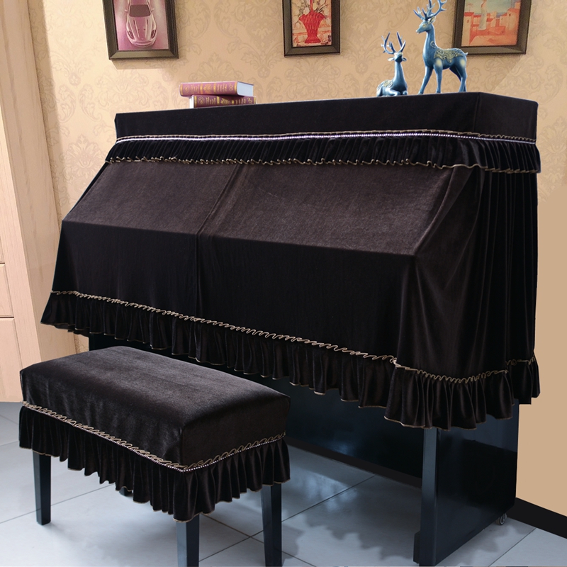 Modern minimalist piano hood anti-dust all-hood Nordic style upscale Thickened Velvet Piano Cover Half Hood Light Extravagant Geb