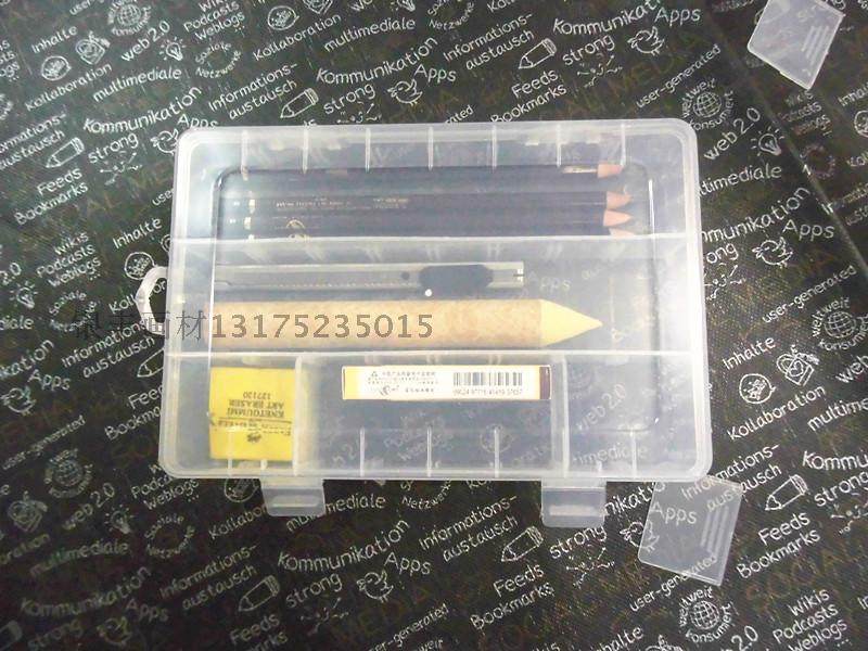 [USD 5.96] Art Pencil Box Transparent Toolbox Container Box Drawing