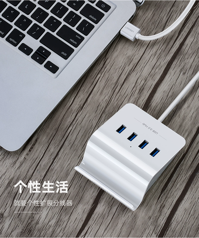 Màu xanh lá cây usb splitter với một máy tính xách tay USB3.0 tốc độ cao chậm Bốn chuyển đổi đa giao diện với một USP trung tâm điện xốp usbhub SAS nở usb adapter bên ngoài - USB Aaccessories