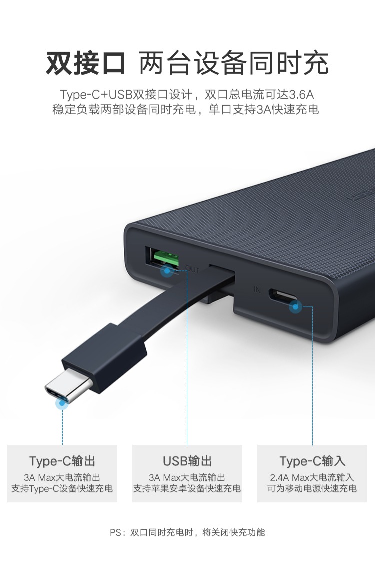 Green Alliance sạc nhanh sạc Baohua cho dòng máy cầm tay khép kín Loại-c kê phổ 10000 mAh di động Nguồn điện cực nhanh sạc pin tổ ong loại c-sạc