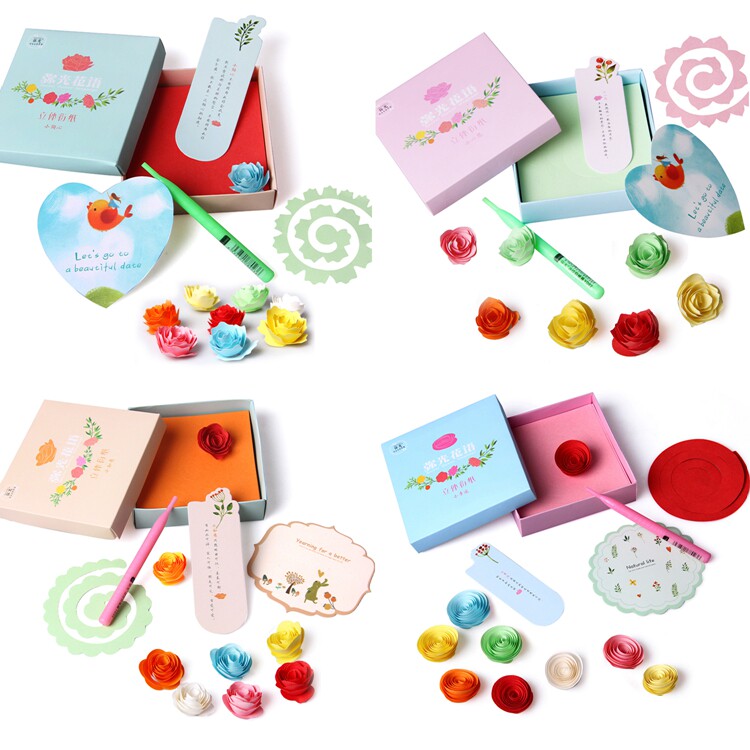 Yiguang flower language three-dimensional Yan paper handmade flowers Children decal kindergarten educational toys material package gift