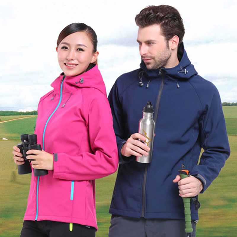 Soft shell assault clothing outdoor men and women couples single-layer plus velvet padded warm mountaineering clothing autumn and winter windproof coat