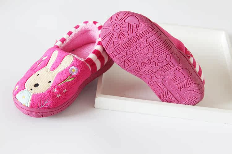 Pantoufles enfants en suède pour hiver - semelle plastique - Ref 1008465 Image 12