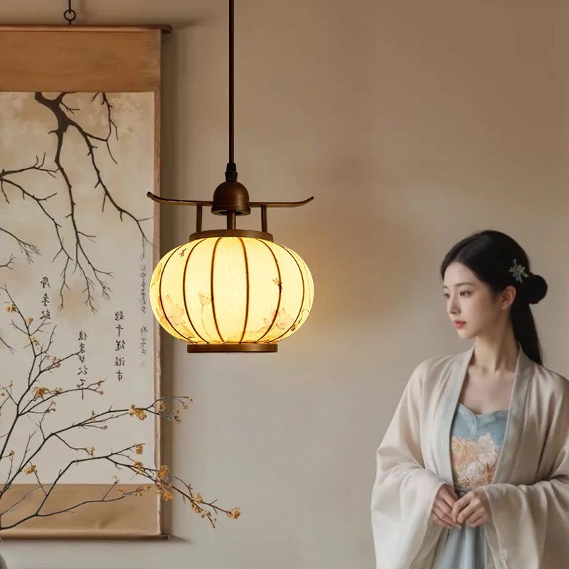 Lantern Restaurant Chandelier Retro Zen Style Corridor Entrance Bar Bedside Lamp Chinese Song Dynasty Aesthetic Lighting Fixtures