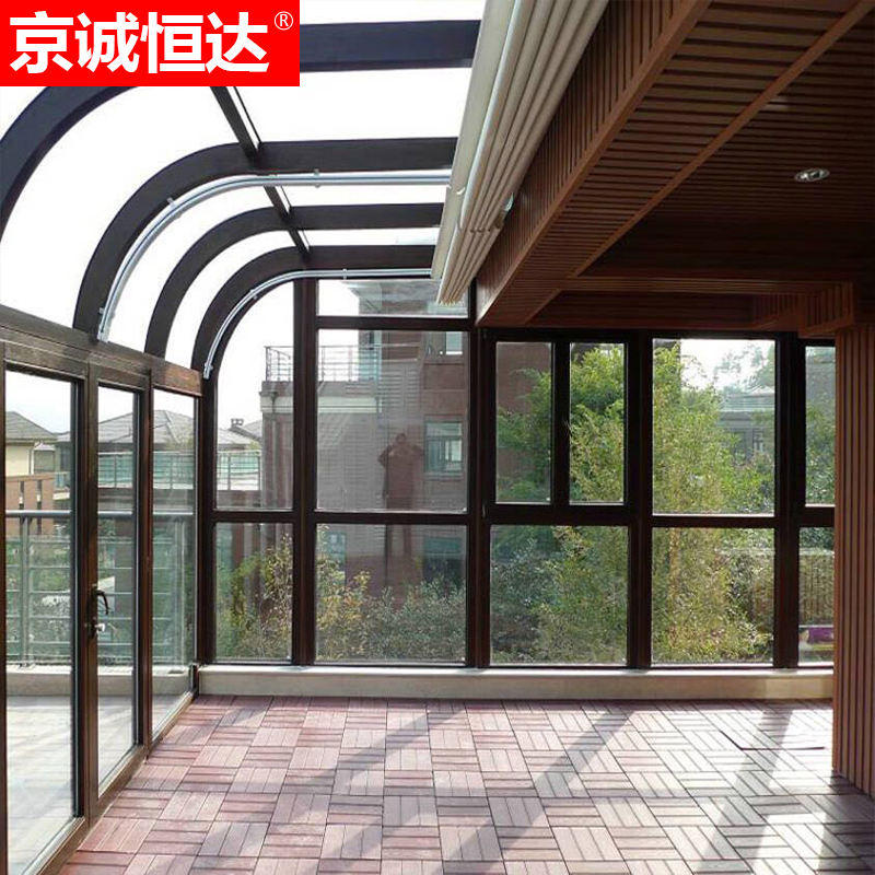 Ningbo glass greenhouse broken bridge aluminum alloy doors and windows soundproof window seal balcony custom Zhoushan Taizhou greenhouse