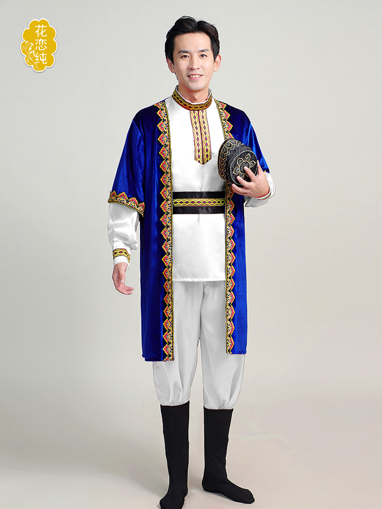 XINJIANG UYGUR COSTUMES MENS ETHNIC STYLE KAZAKH DANCE COSTUMES XINJIANG HUI MINORITY PERFORMANCE COSTUMES