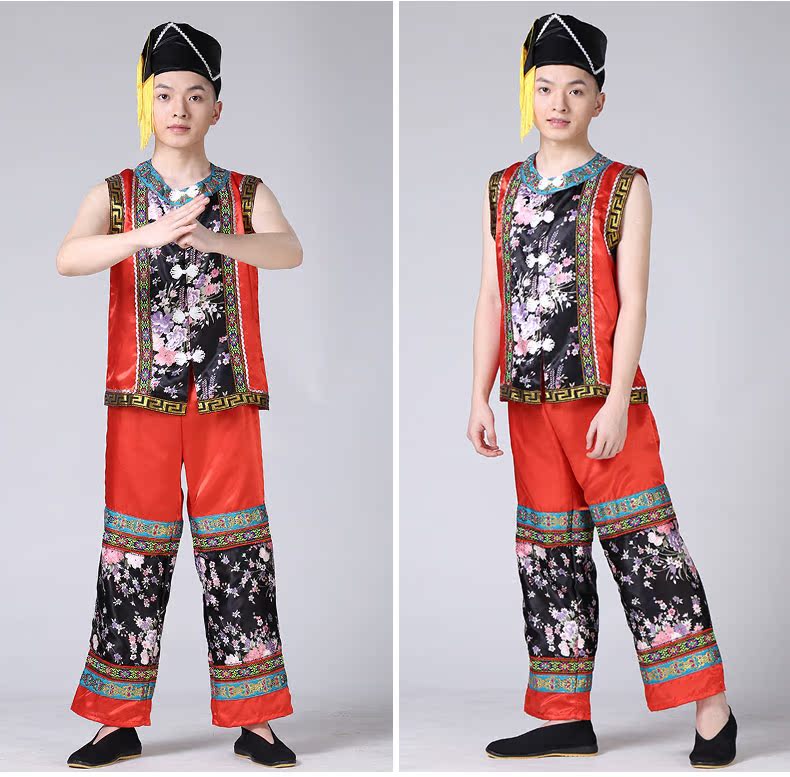 Trang phục dân tộc mới, trang phục múa Miao, Zhuang, Tujia, Dai, quần áo hiệu suất dành cho người lớn, quần áo nam trang phục dân tộc các nước