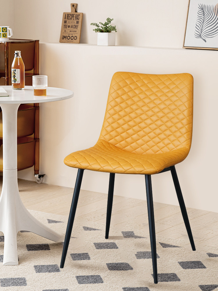 Nordic dining chair modern simple bench household leather chair mesh red luxury room bedroom seat back