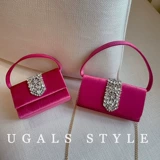 UGALS Блестящая коробка, маленькая сумка клатч, сумка через плечо, французский стиль