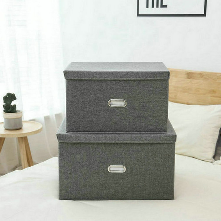 Covered folding cotton linen clothing containing box waterproof cloth art large containing box clothes finishing box home containing box