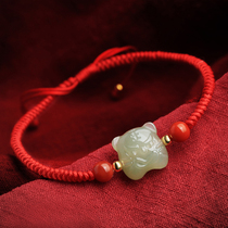 Small silversmith and field Jade Little Tiger pure silver bracelet female Ben life Tiger years Red Weaves male and female lovers of the genus Tiger