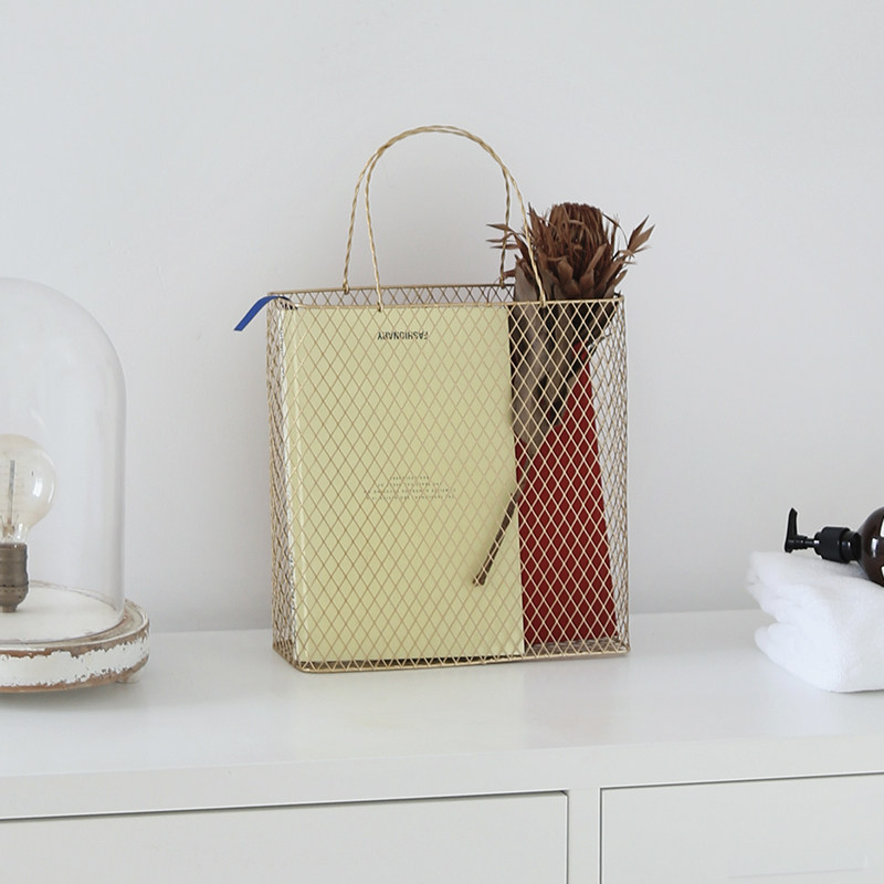 NASO That Nordic Iron Art Woven Containing Basket Makeup Room Kitchen Bedrooms Set Items Basket Clothing Containing baskets