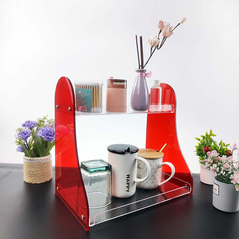 Transparent desktop multi-layer cosmetic water cup perfume storage rack ins living room dressing table bathroom toilet